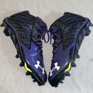 Under Armour Spine 4D Men’s Athletic Cleats Size 14 D Purple Black Outdoor Sport